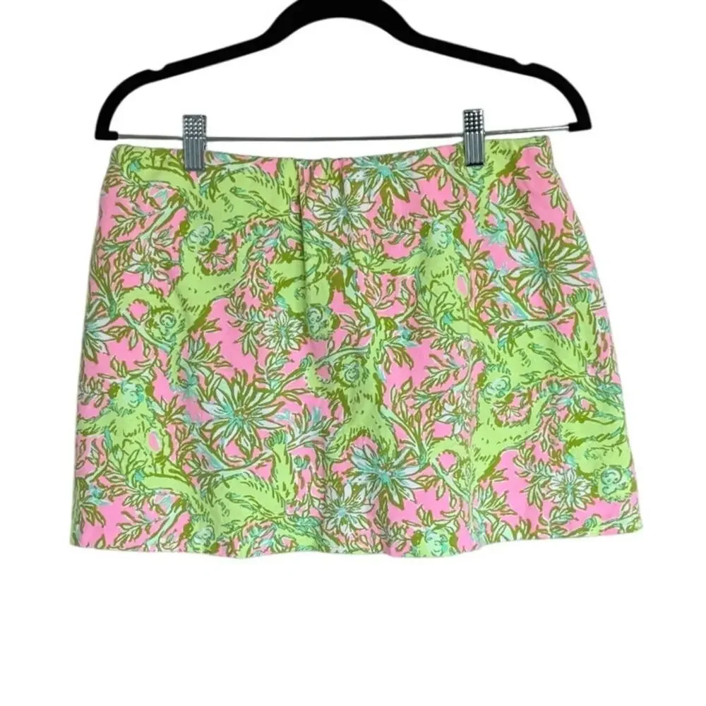Lilly Pulitzer Madison Skort Chimply Chic Monkey Print Size M
